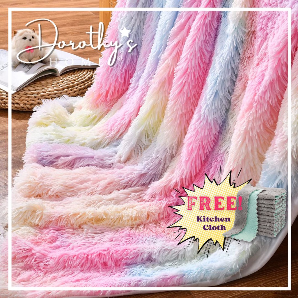 Dorothy's Home Shaggy Faux Fur Sherpa TieDye Blanket, Queen Size