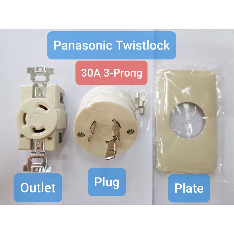 Panasonic Twistlock Outlet, Plug, Plate 30A 3Prong Shopee Philippines