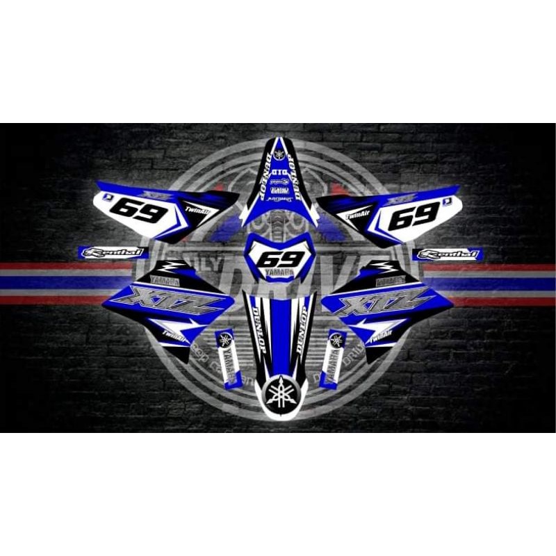 Yamaha Xtz Blue Mc Decal Sticker ( Mix Blue Design) Shopee Philippines