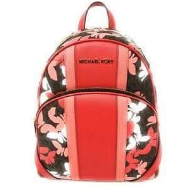 MICHAEL KORS ABBEY MEDIUM BACKPACK MK SIGNATURE PVC BUTTERFLIES Dark  Sangria | Shopee Philippines