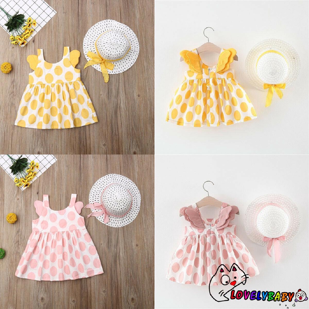 pink polka dot dress for baby girl
