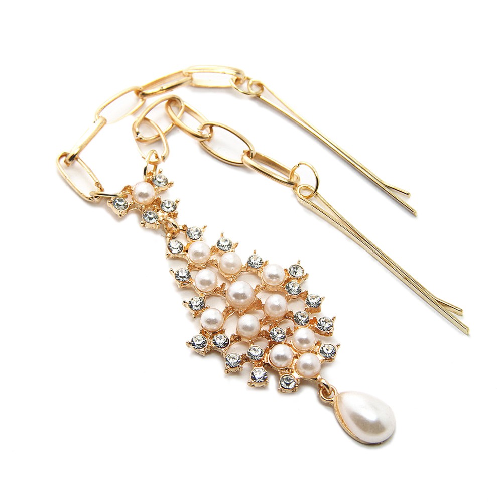 1pc High Forehead Flower Hair Pins Indian Pearl Beautiful Hair