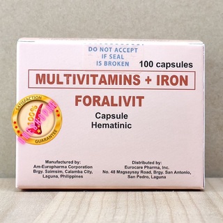 Foralivit  (Ferrous Sulfate + Folic Acid + Vitamin B-Complex) 100 Capsules