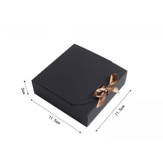 1pc Flat square kraft paper box with ribbon gift packaging box #2