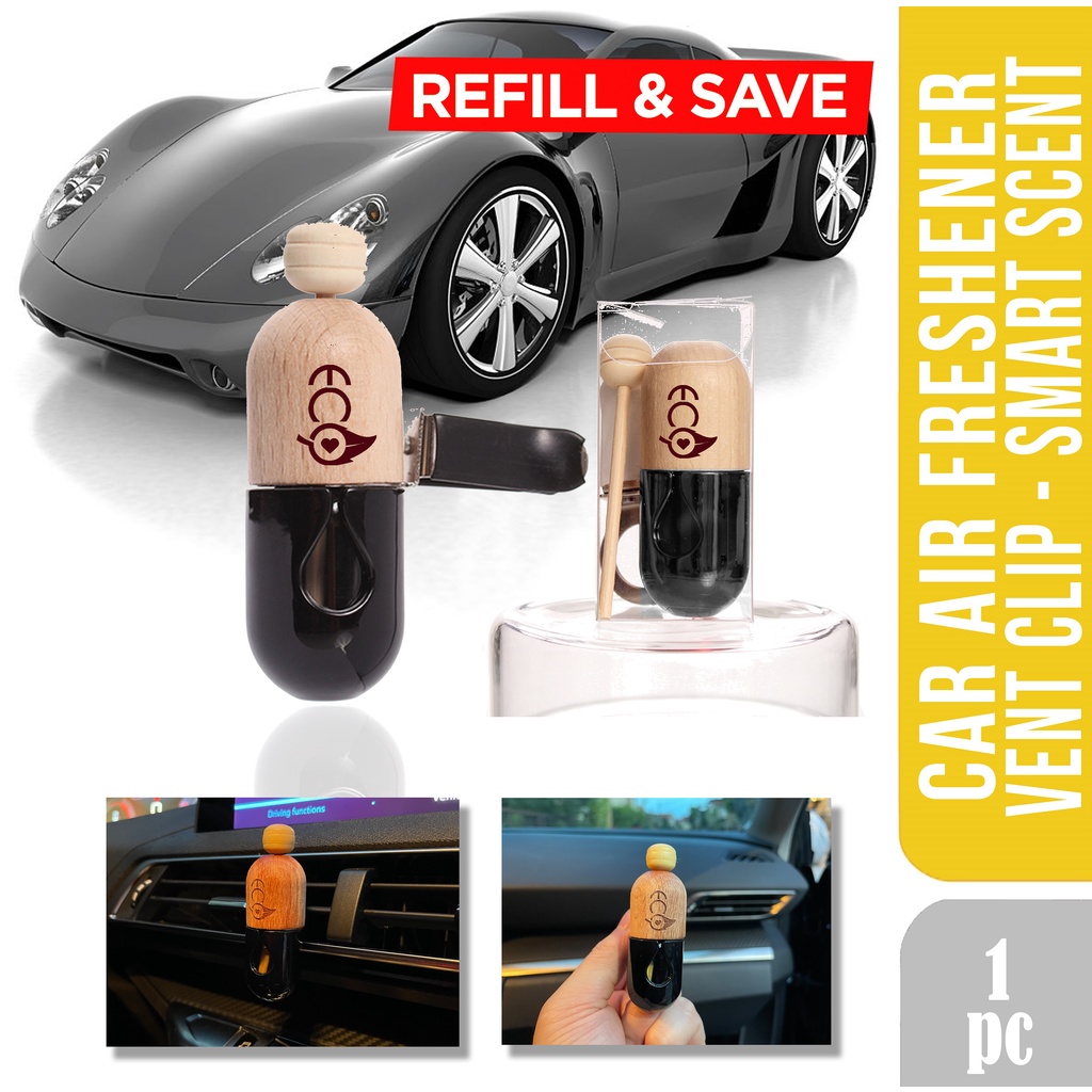 Eco Car Diffuser Air Freshener with Vent Clip Smart Scent Provides Long