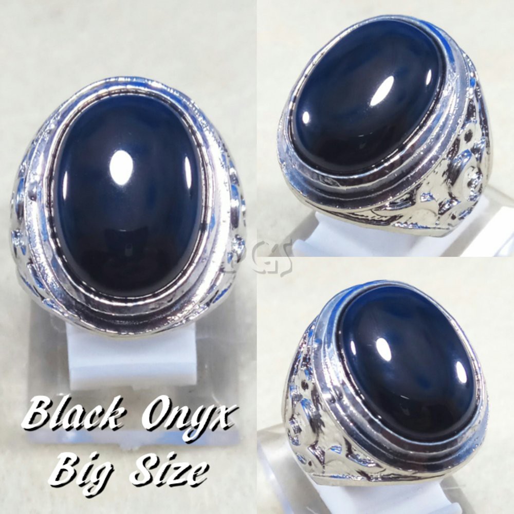 Black Onyx Big Size Luxury And Black Onyx Gemstone Ring Shopee Philippines
