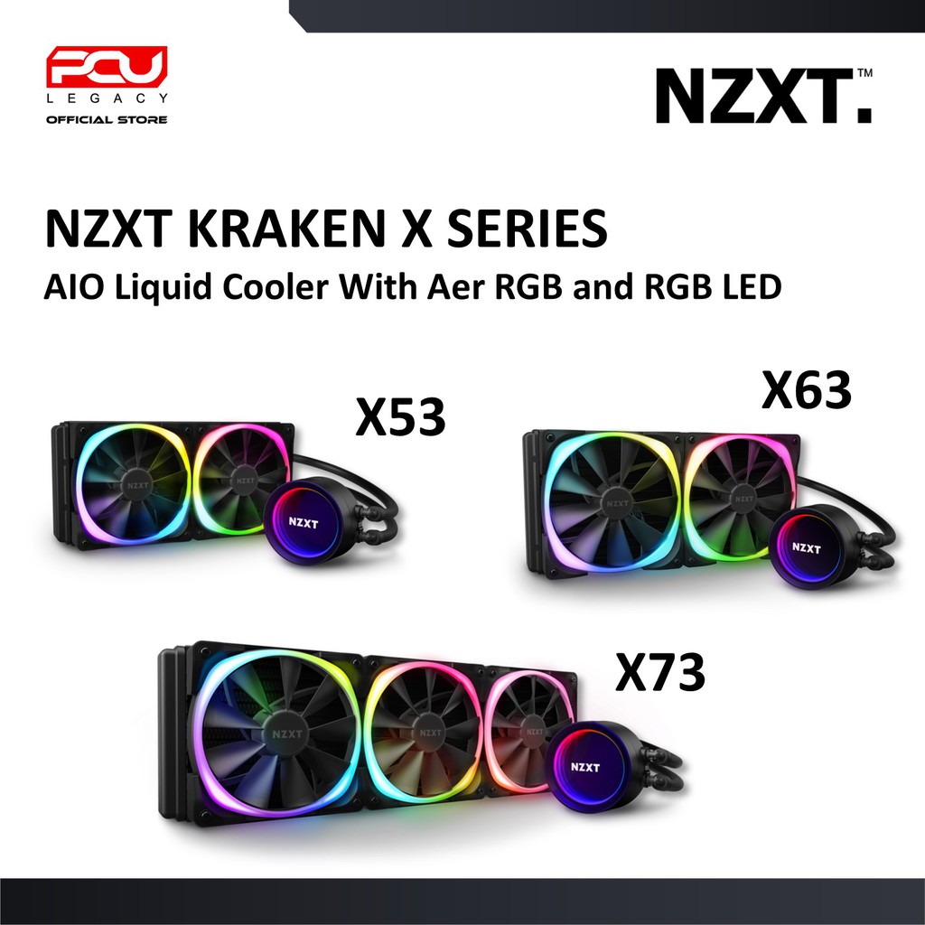 NZXT Kraken X SERIES RGB [X53 / X63 / X73] AIO Liquid Cooler With Aer