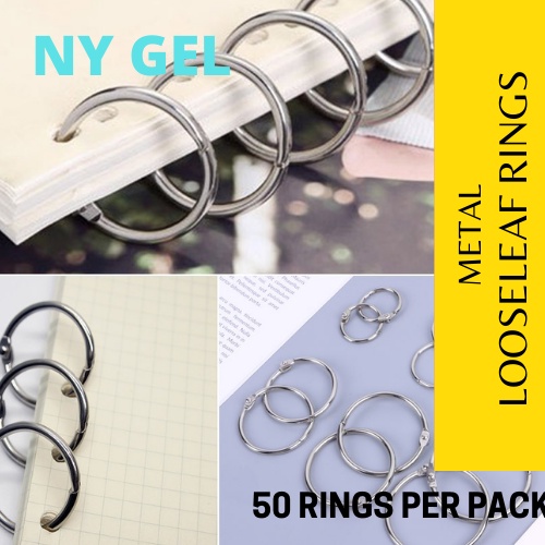 Silver Book Ring Loose Leaf Binder Rings 1 inch Diameter 50 per Box 