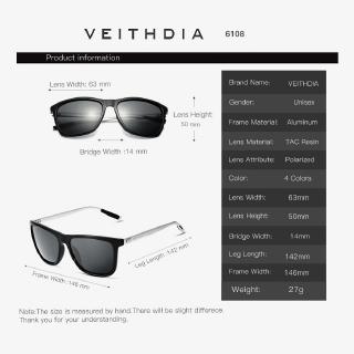 VEITHDIA Brand Unisex Retro Aluminum+TR90 Square Polarized Sunglasses Lens Vintage Eyewear #6