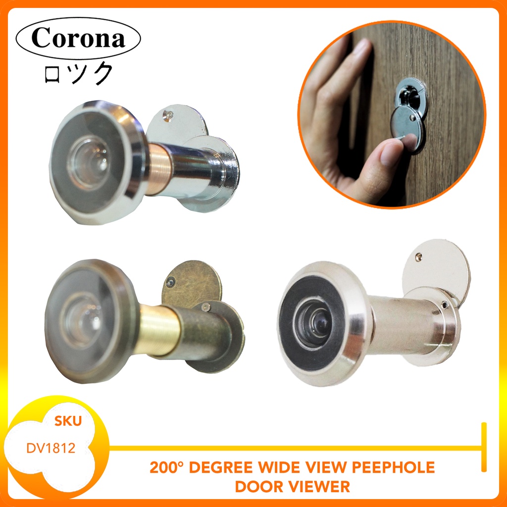 Corona Door Viewer Peephole with Cover Lens (Wide 200 Degree) Shopee Philippines
