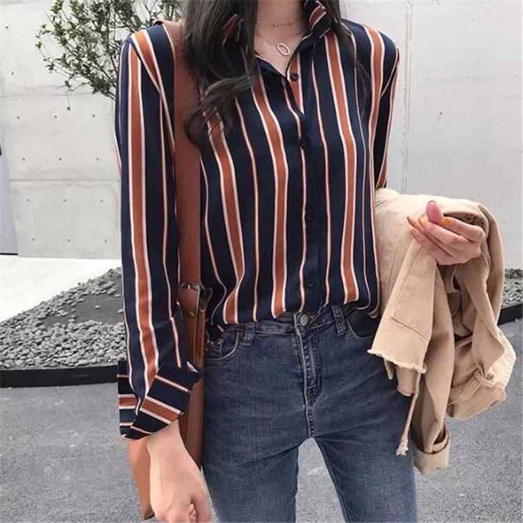 Women's polo shirt long sleeves korean 