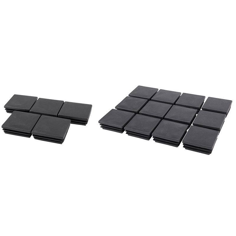 50mm X 50mm Plastic Square End Blind Plugs Cap Inserts 12Pcs