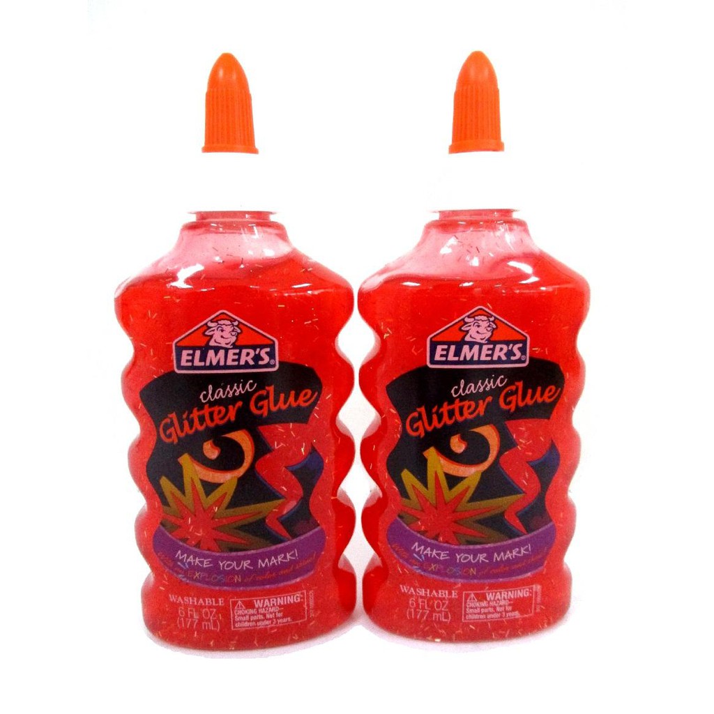 2pcs Elmers Classic Glitter Glue Color Washable 177ml Red Shopee