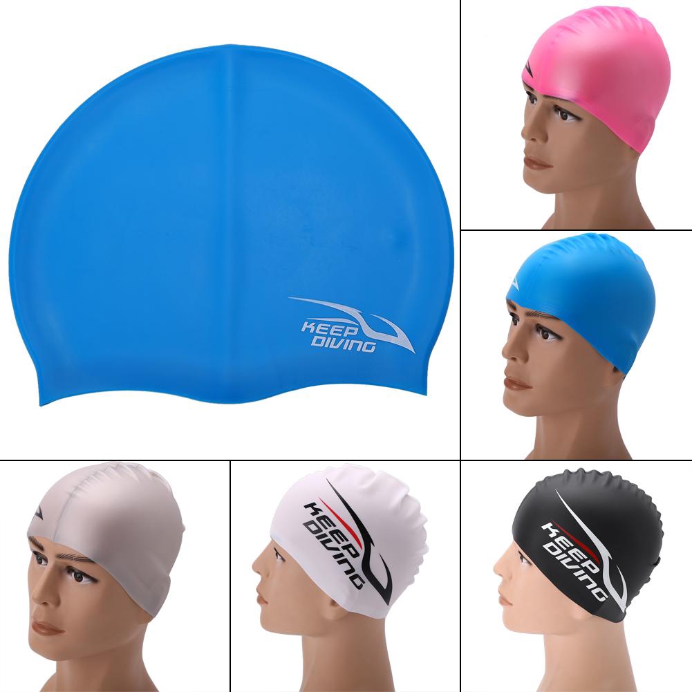 Swimming Pool CAP Unisex Adult Kids Children Silicone Swim Hat Waterproof Shower 