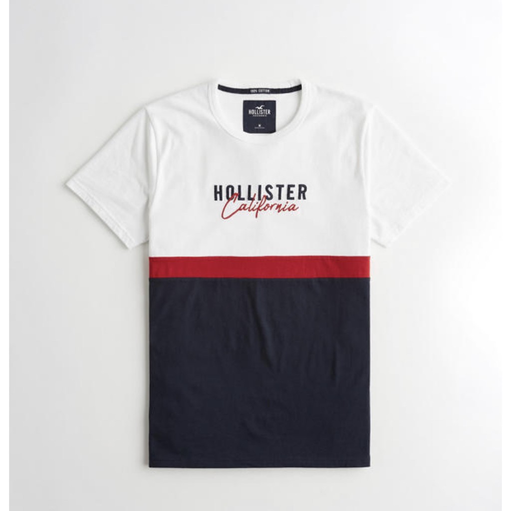 hollister colorblock logo graphic tee