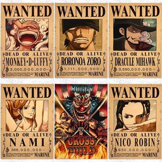 One Piece Poster, 28.5x42cm(A3 Paper Size), New Edition,One Piece Wanted Posters, Straw Hat Pirates Crew Luffy Chopper Zoro Nami Usopp Sanji Jinbe Franky Brook Robin