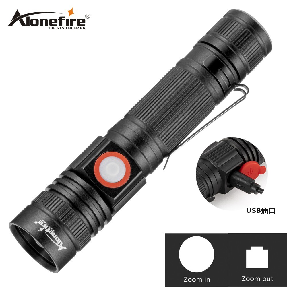 AloneFire X003 cree T6 LED flashlight retractable waterproof spotlight ...