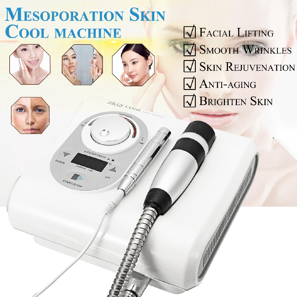 Cryo Heating Therapy Skin cool Electroporation Needle Free Mesotherapy Machine Hot Cold Hammer Facial Anti Aging Beauty Device