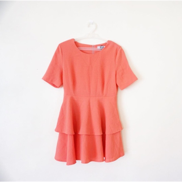 peach peplum dress