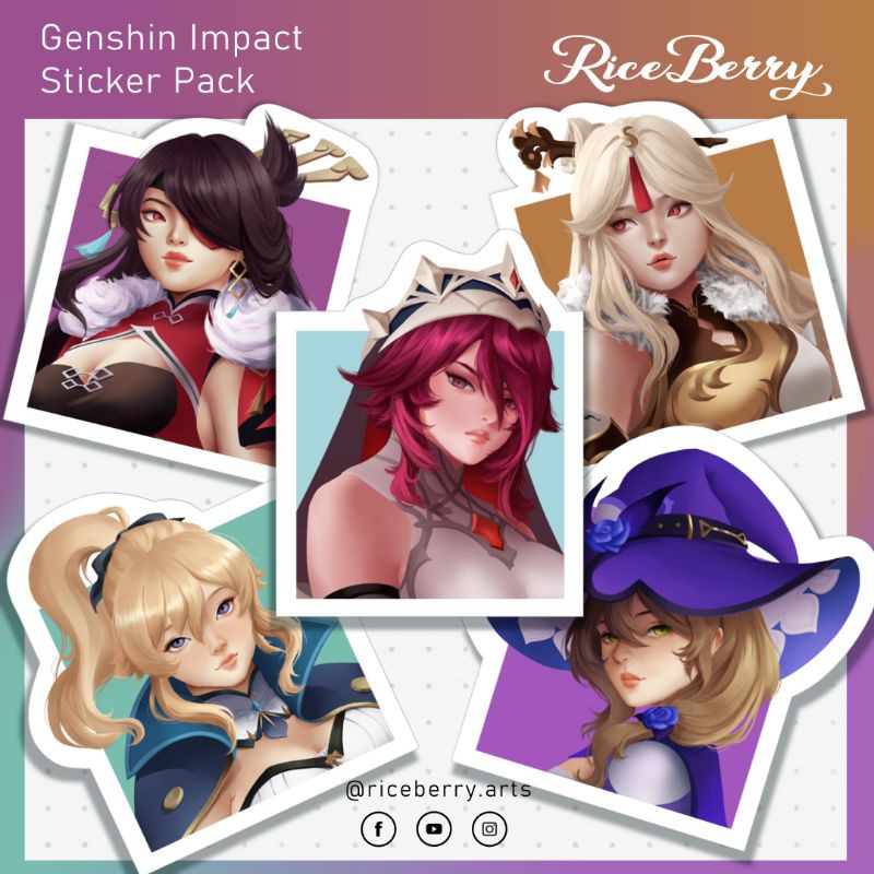 Genshin Impact Beidou Ningguang Jean Lisa Rosaria Matte Vinyl Sticker Pack Die Cut Shopee Philippines