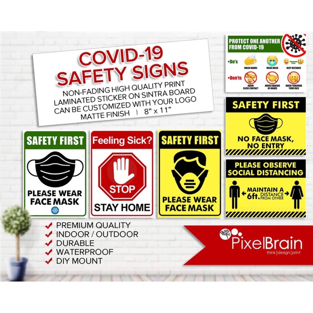 Safety Signs New Normal Covid Precaution Shopee Philippines