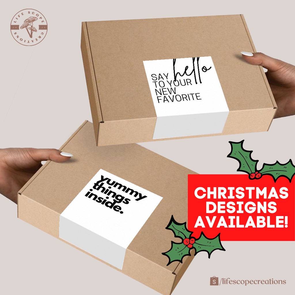 50pcs Minimalist Box Sealing Packaging Sticker in Black (Can customize