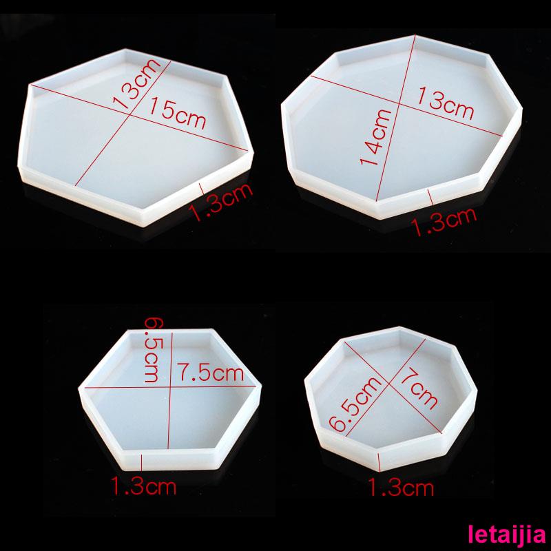 Little Golden Dragon Hexagonal Base Coaster Swing Table DIY Epoxy Plaster Candle Diffuser Stone Silicone Pressure Plate Mold