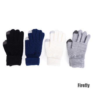 <firefly> knitted Winter  Warm Wool Gloves Touch Screen Gloves Man Women Winter Gloves #2