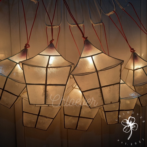 Chloever PH Capiz Lantern Bahay Kubo-Shaped Lights [Set of 10] (Indoor ...