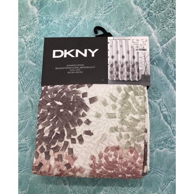 Original DKNY Shower Curtain Brushstroke Floral Microscuplt 72 in x 72
