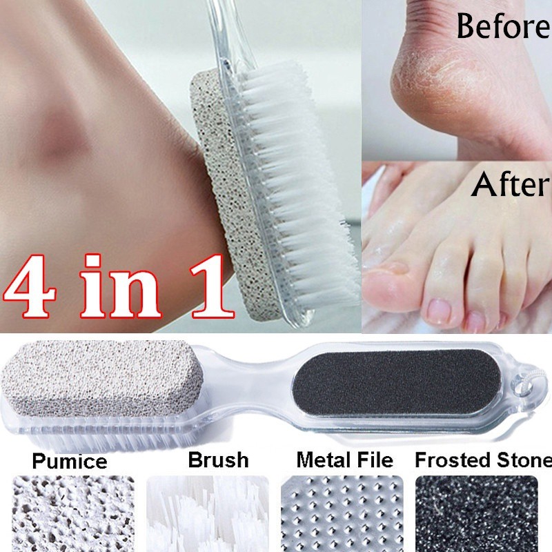 Multifunctional 4 In 1 Foot Brush Scrubber Feet Exfoliator Pedicure Tool Foot Care Tools