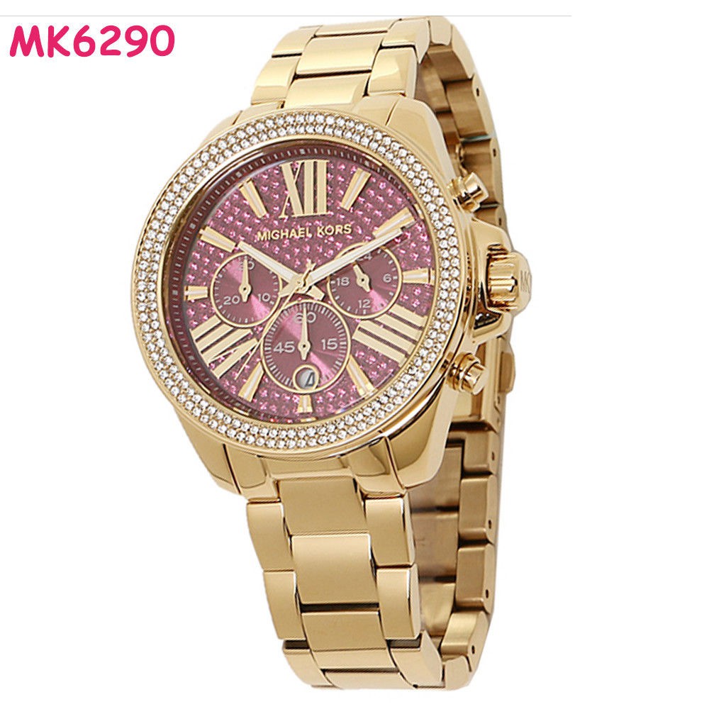 pink and gold michael kors watch