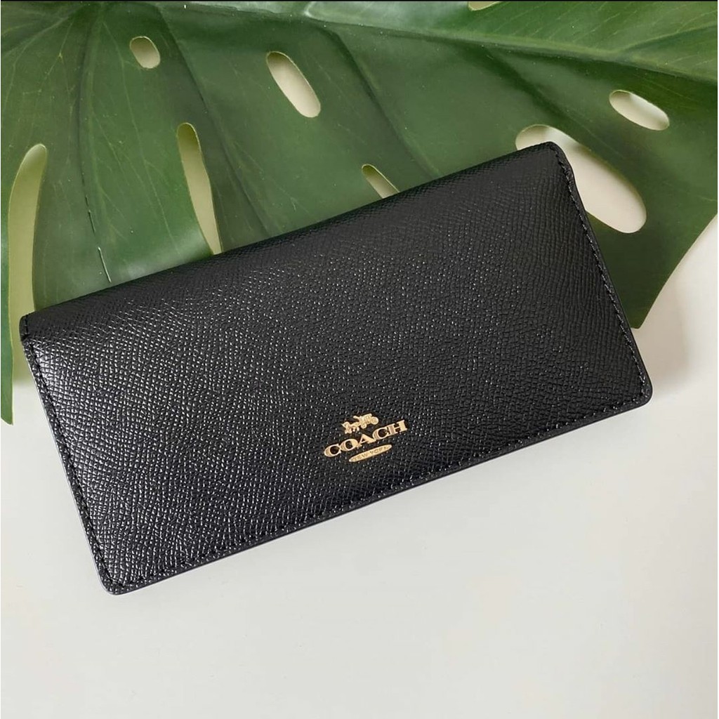 . F88025 Bifold Wallet in Black Crossgrain Leather - Women's  Classic Long Wallet Plain | Shopee Philippines