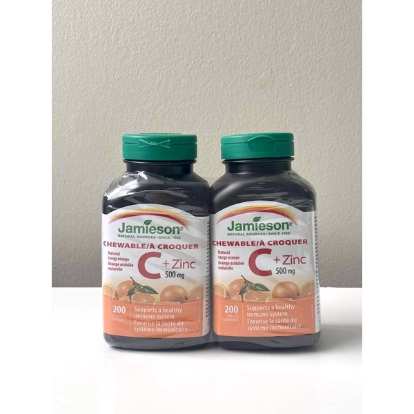 Jamieson Vitamin C + Zinc 500mg Chewable (200 Tablets/ per bottle
