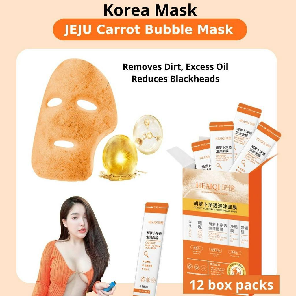 [AVAILABLE] JEJU Carrot Bubble Mask KOREA Carrot mask anti acne face mask whitening skin beauty skin
