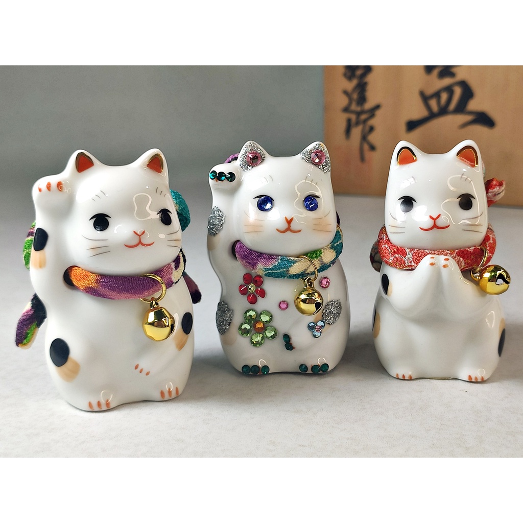 YAKUSHIGAMA JAPAN 3 PIECES MANEKI NEKO LUCKY FORTUNE CAT | Shopee ...