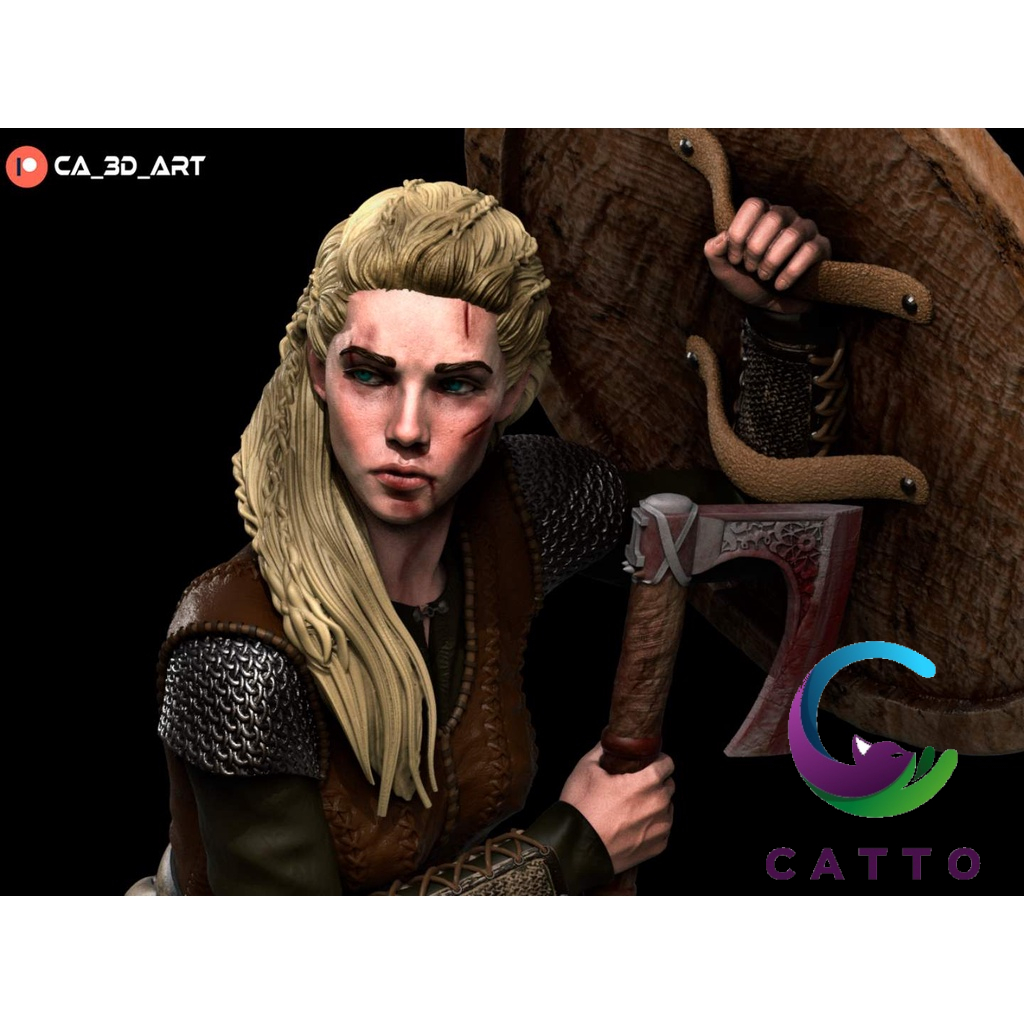 Lagertha Vikings SFW and NSFW nude statue and display figure by CA3D