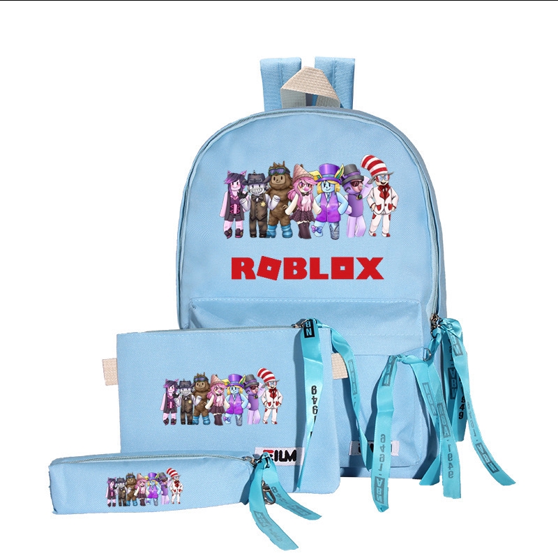 Roblox Backpack With Pencil Case Satchel Game Fans Gifts Student Bookbag Laptop Backpack Bag Shopee Philippines - blue heart backpack roblox