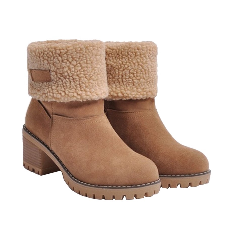 heeled snow boots