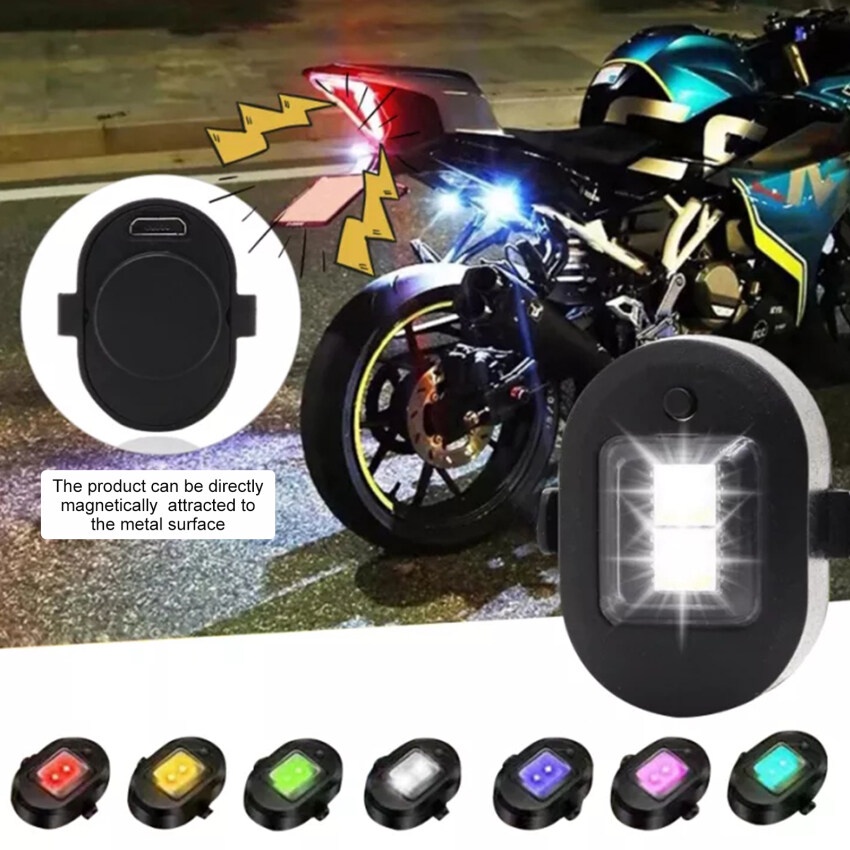 1 pcs Rechargeable Strobe Lights Motorcycle Modified Drone LED