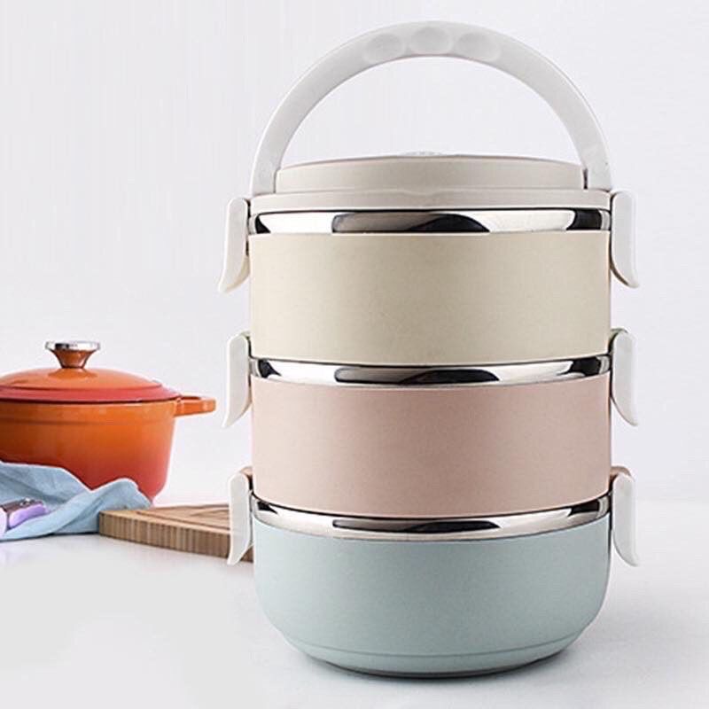 3layer stainless steel colored thermo bento lunch box Shopee Philippines