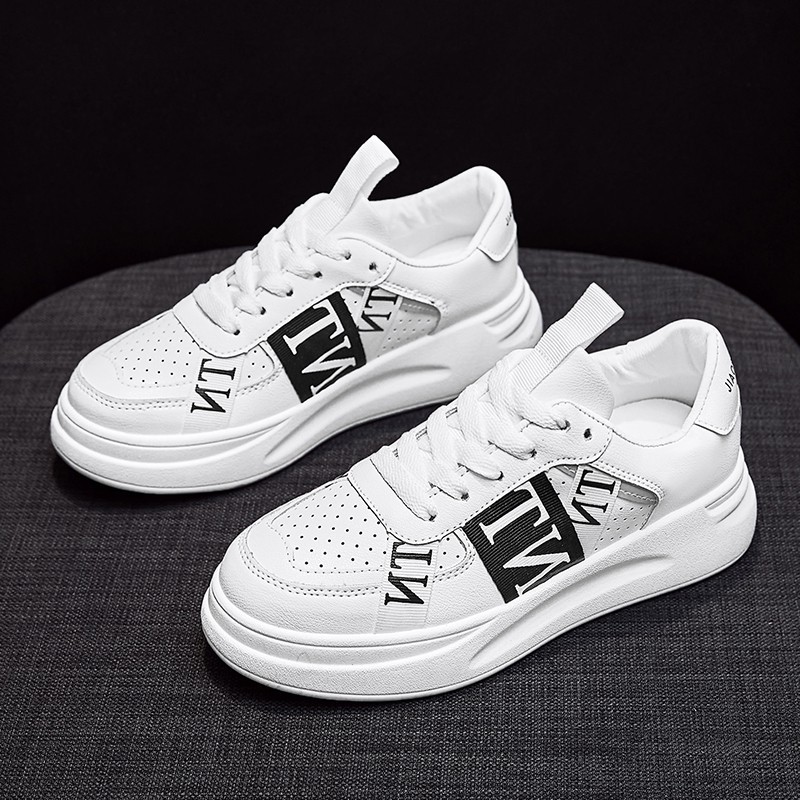white leather platform shoes