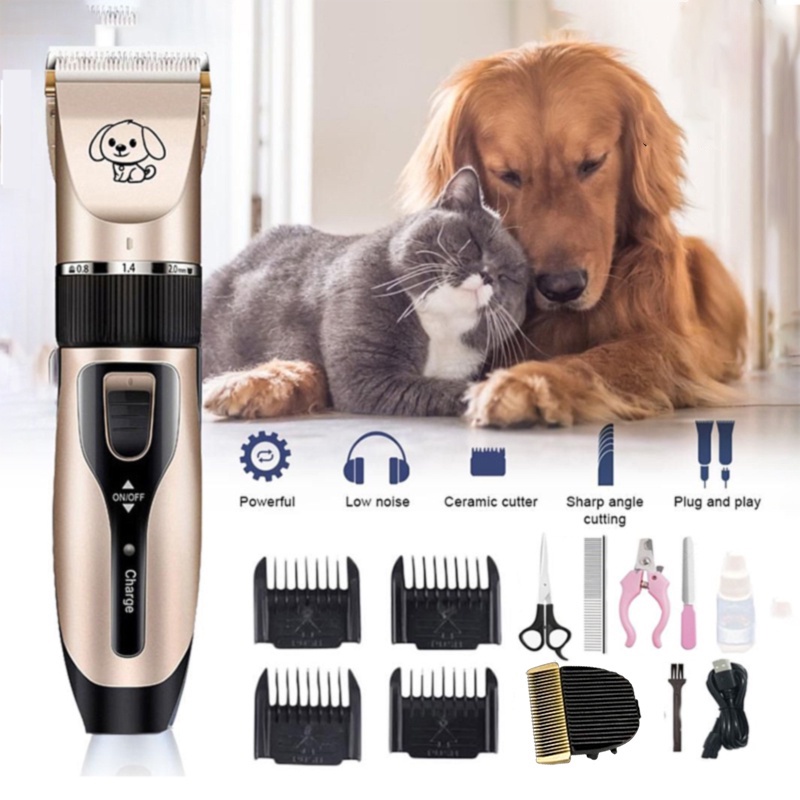 Professional Rechargeable Pet Cat Dog Hair Razor Trimmer Grooming Kit
