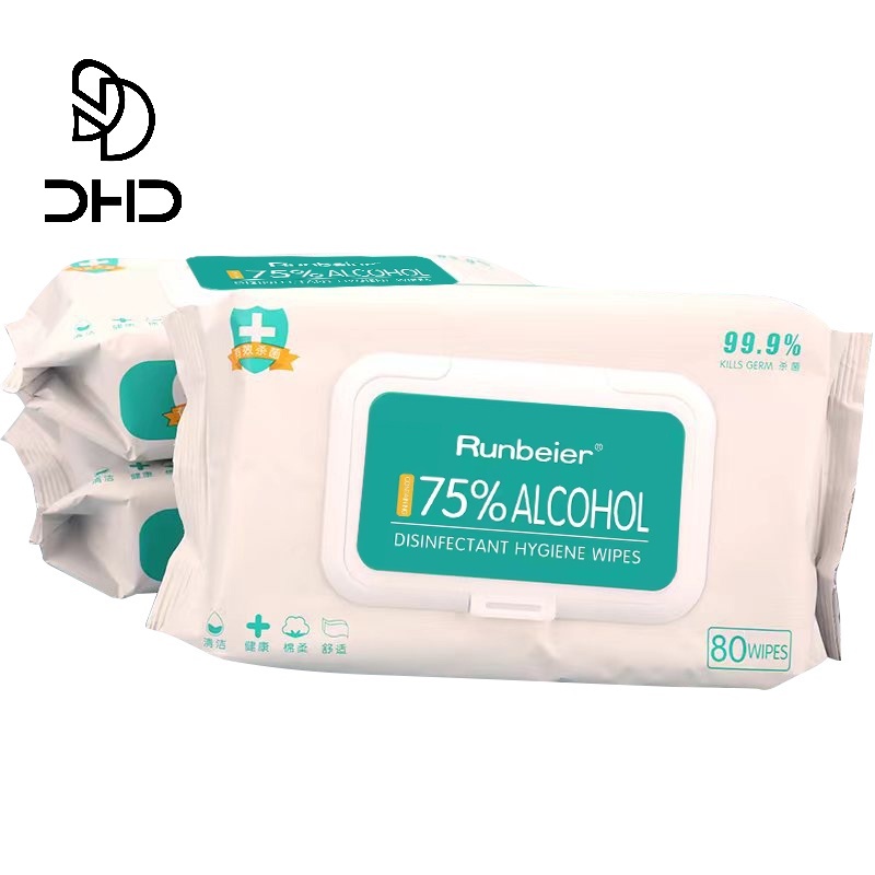 Runbeier 80pcs/pack 75 Alcohol Disinfectant Wipes Hand Sanitiser Disposable Hand Wipes Shopee
