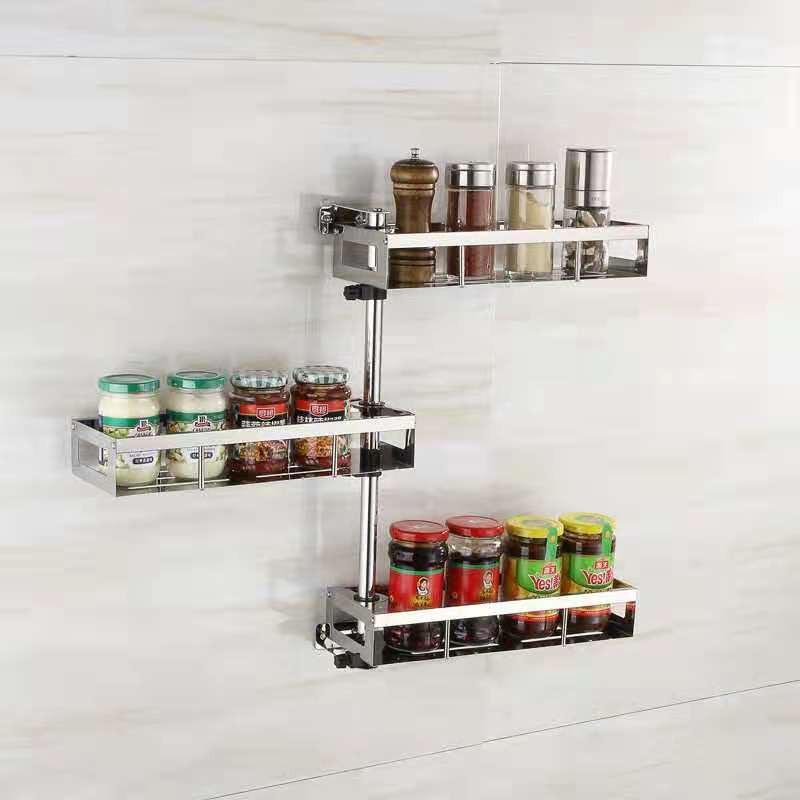 3 Layers Hanging Condiments Rack Kitchen Spice Rack Shelf Storage Rack ...