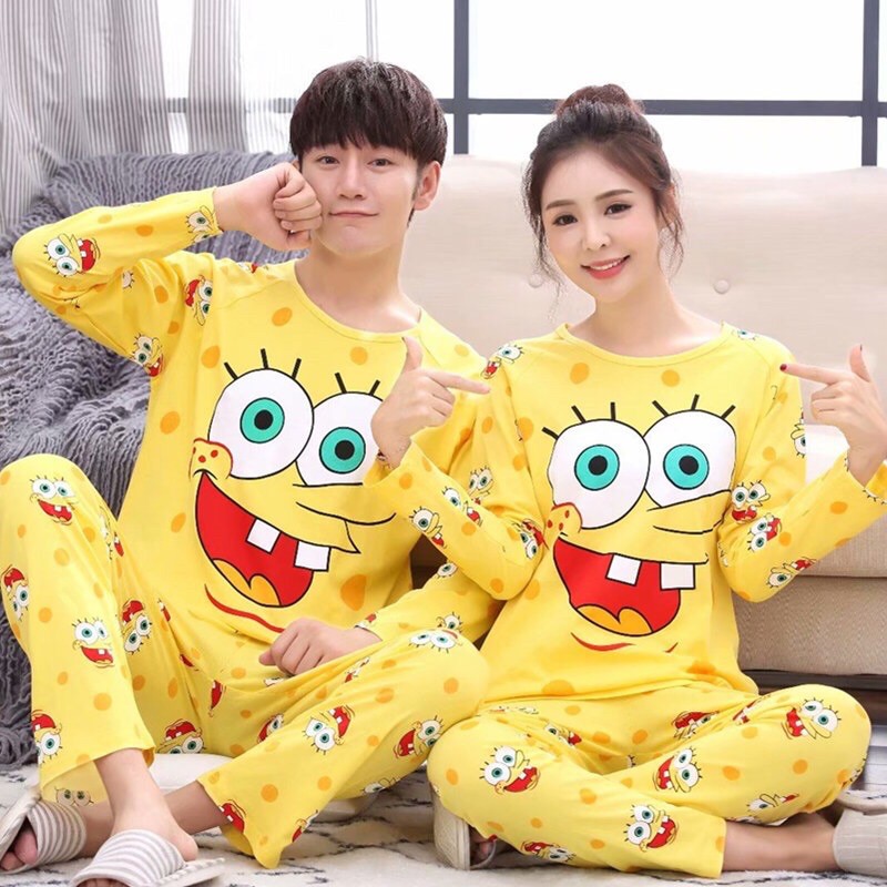 SPONGEBOB Sleepwear Adult Terno pajama Long sleeve Unisex Free size