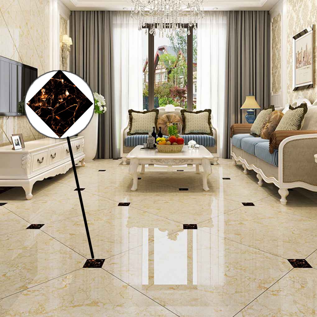 10pcs 3d Diagonal Tile Seam Stickers Film Self Adhesive Floor Wall