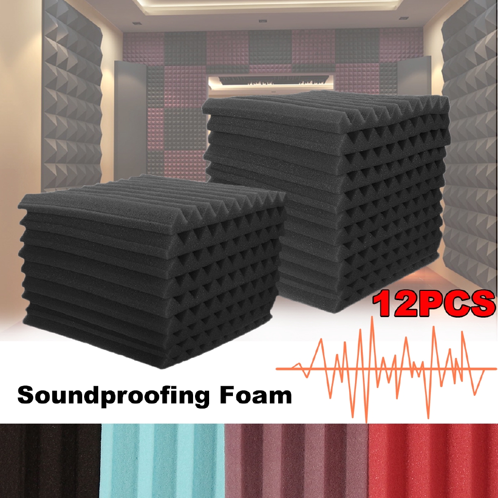 12 Pack Acoustic Foam Wall Panel Tiles Soundproofing Pads Studio ...