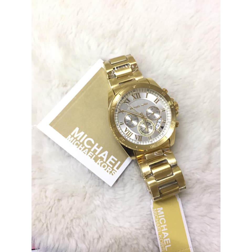 gold and white michael kors watch