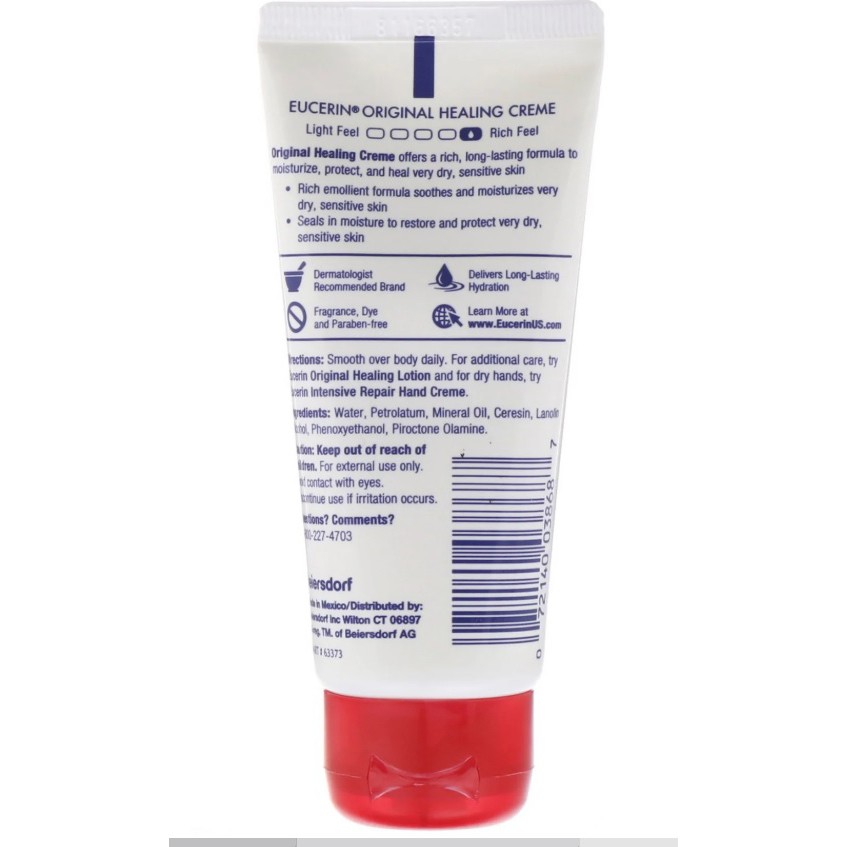 eucerin original healing cream for very dry sensitive skin
